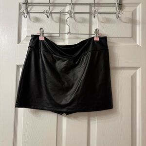Fashion Nova Black Faux Leather Skort